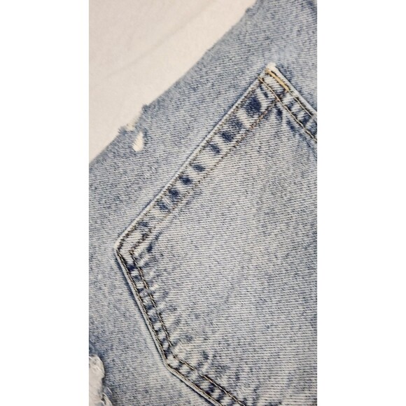 ZARA Women’s Ripped Blue Denim Size 4 Short 2 in Shorts Distressed Frayed - Picture 5 of 9